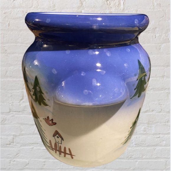 COOKIE JAR -- Snowman, Blue and White Christmas/Holiday Theme, New In The Box - Picture 4 of 11